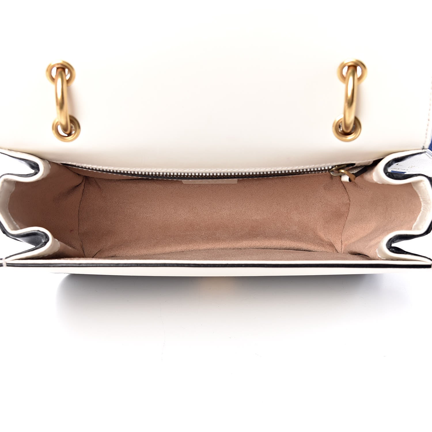 Gucci Calfskin Sylvie Web Queen Margaret Shoulder Bag Mystic White Black 6 of 11