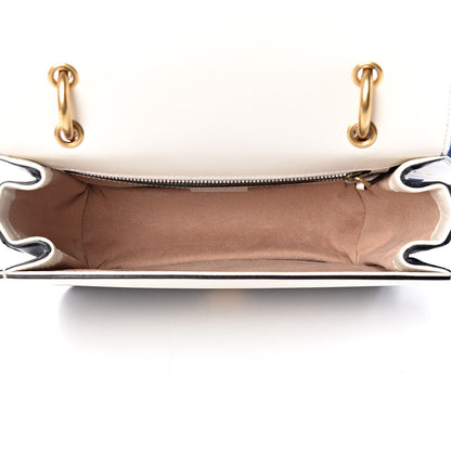Gucci Calfskin Sylvie Web Queen Margaret Shoulder Bag Mystic White Black 6 of 11