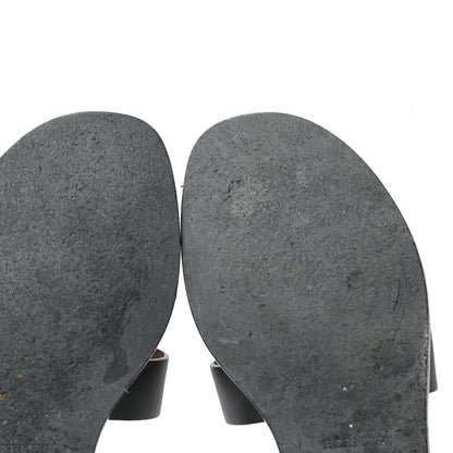 Hermes Calfskin Santorini Sandals 41 Black 8 of 14