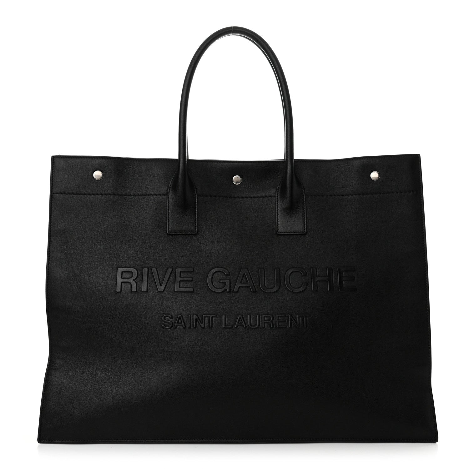 Saint Laurent Vitello Rive Gauche Large Tote Black 1 of 13