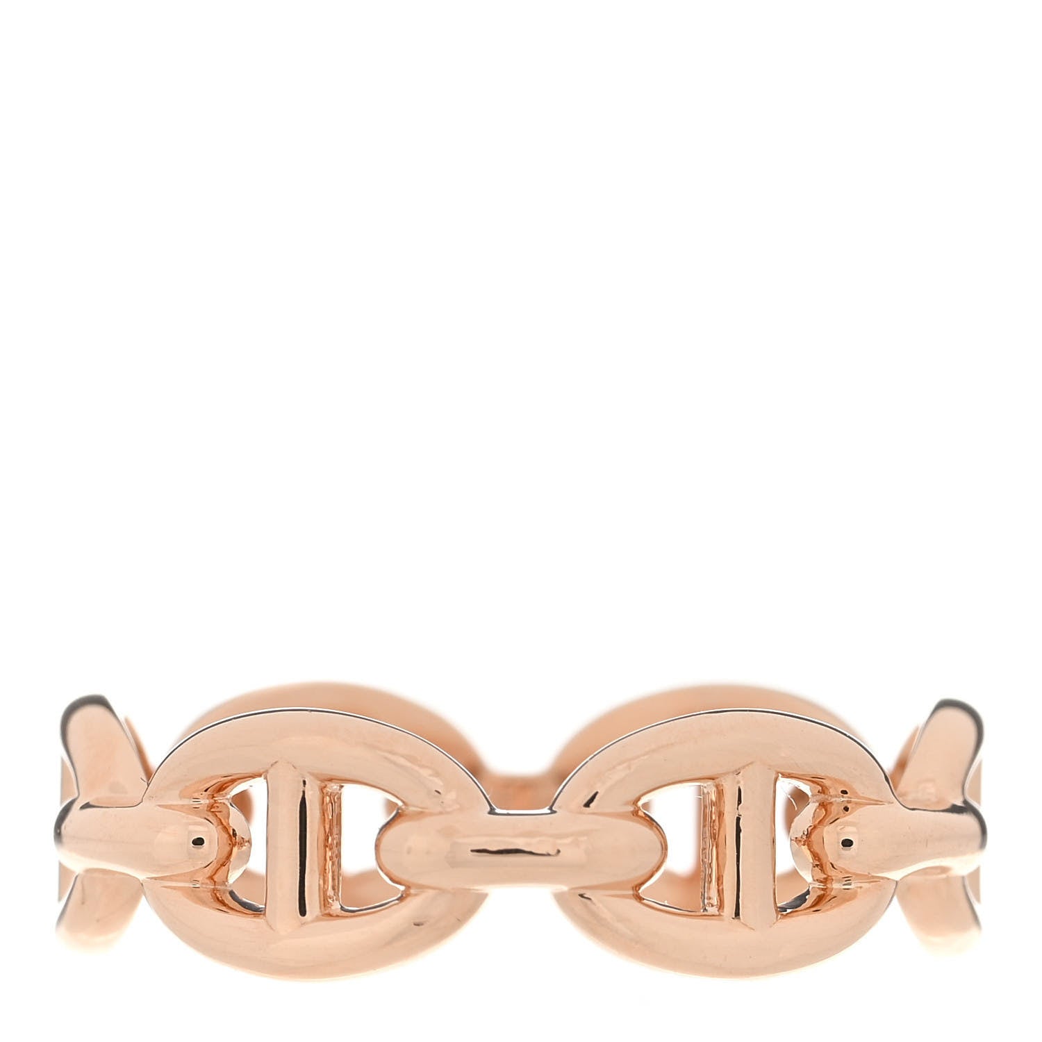 Hermes 18K Rose Gold PM Chaine d'Ancre Enchainee Ring 53 6.5 1 of 5