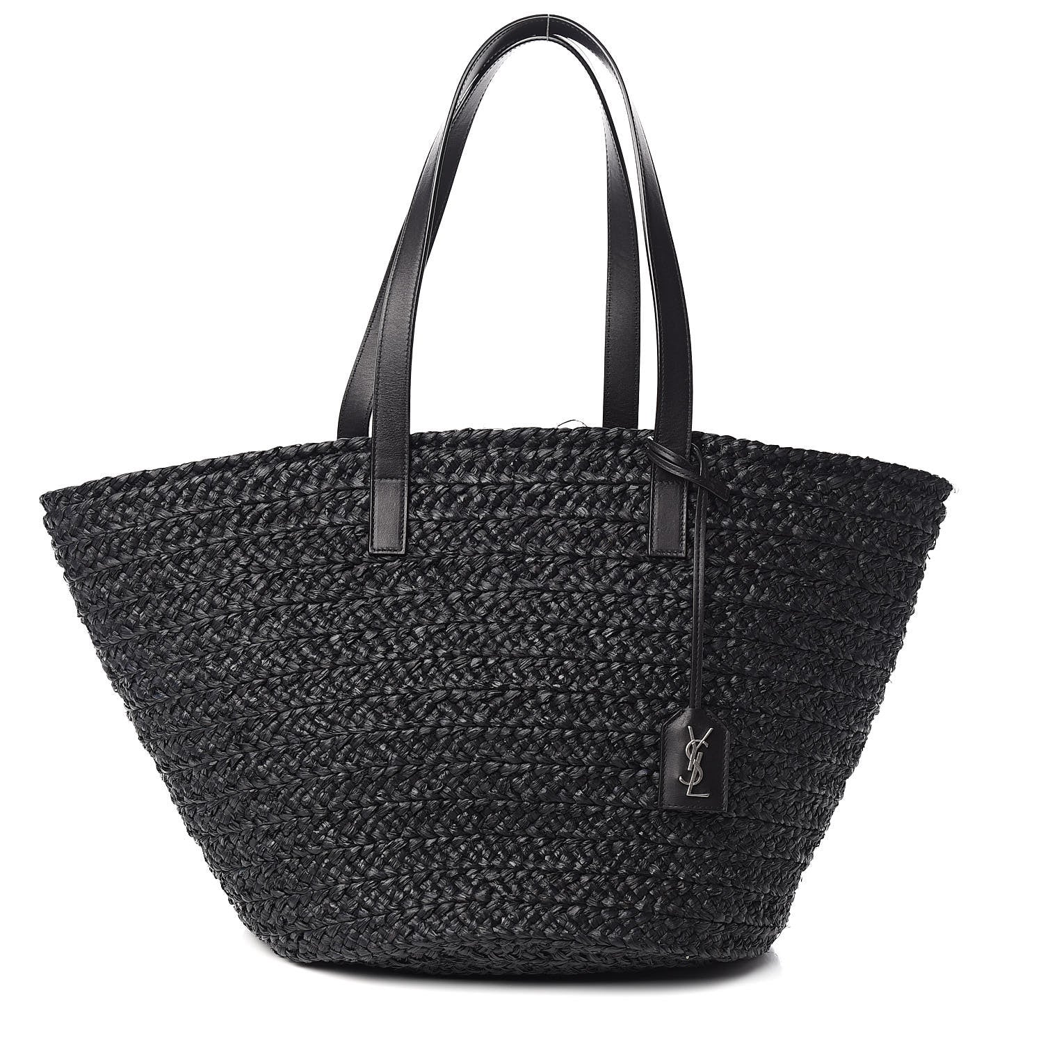 Saint Laurent Raffia Medium Panier Bag Black 1 of 9