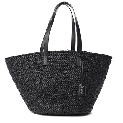 Saint Laurent Raffia Medium Panier Bag Black 1 of 9