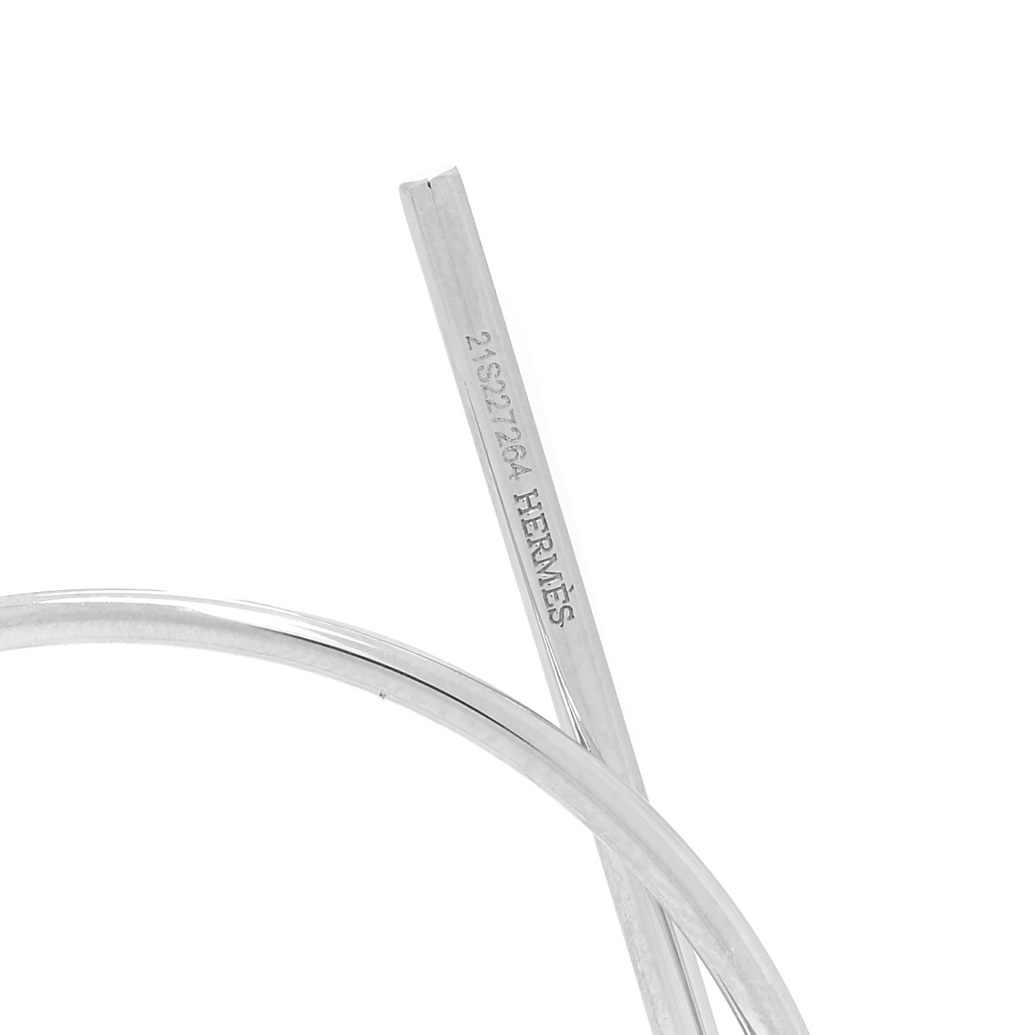 Hermes Sterling Silver MM Loop Earrings 5 of 7