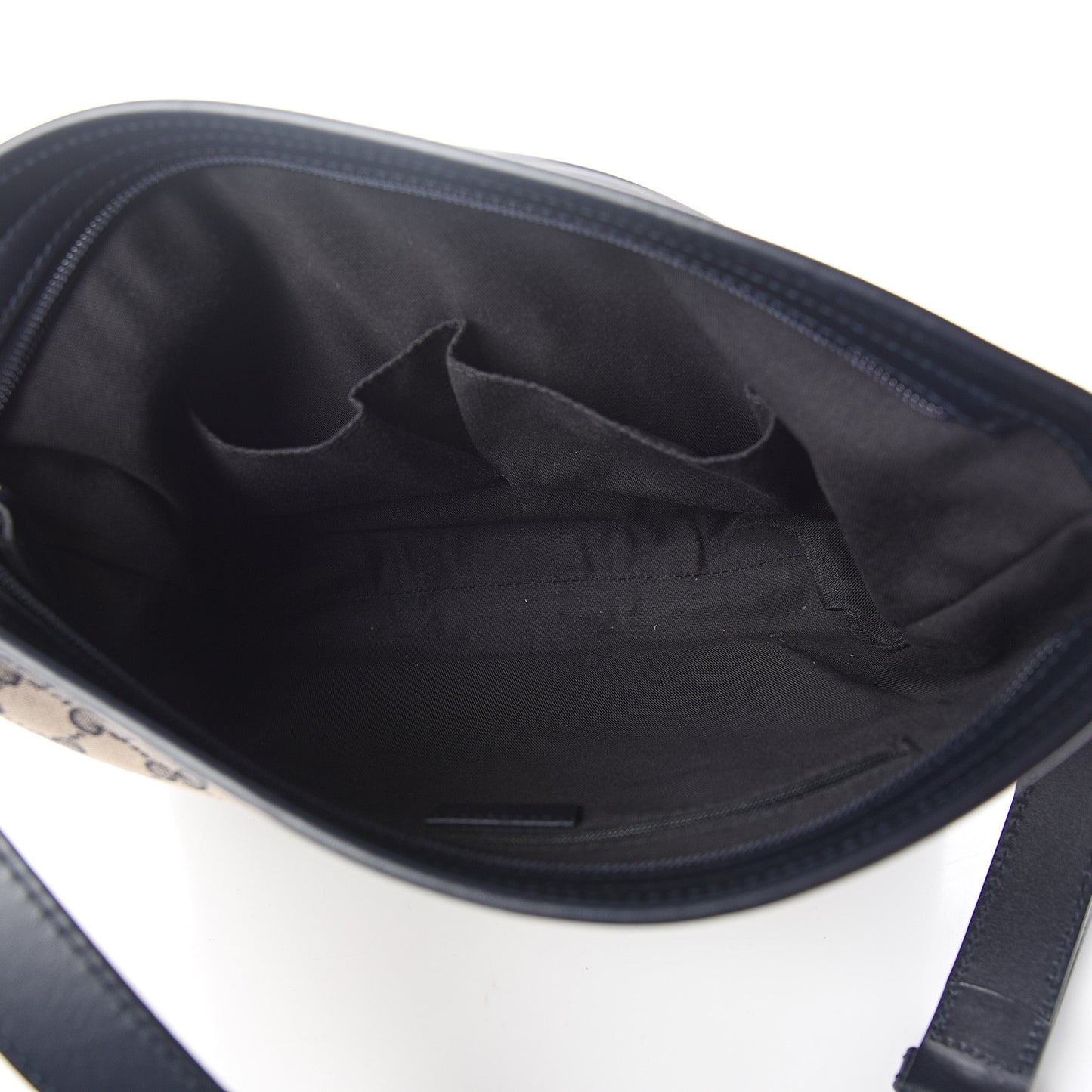 GG Supreme Monogram Web Flat Messenger Bag Navy