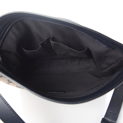 Gucci GG Supreme Monogram Web Flat Messenger Bag Navy 4 of 9