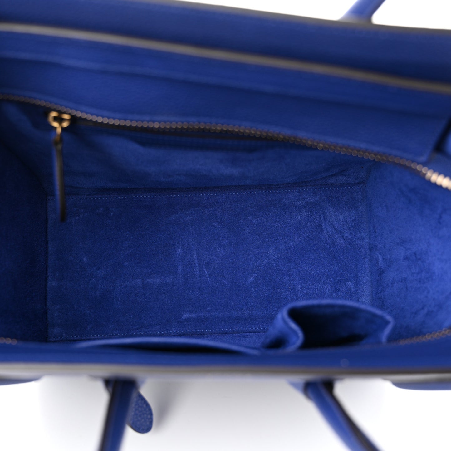 Drummed Calfskin Micro Luggage Indigo