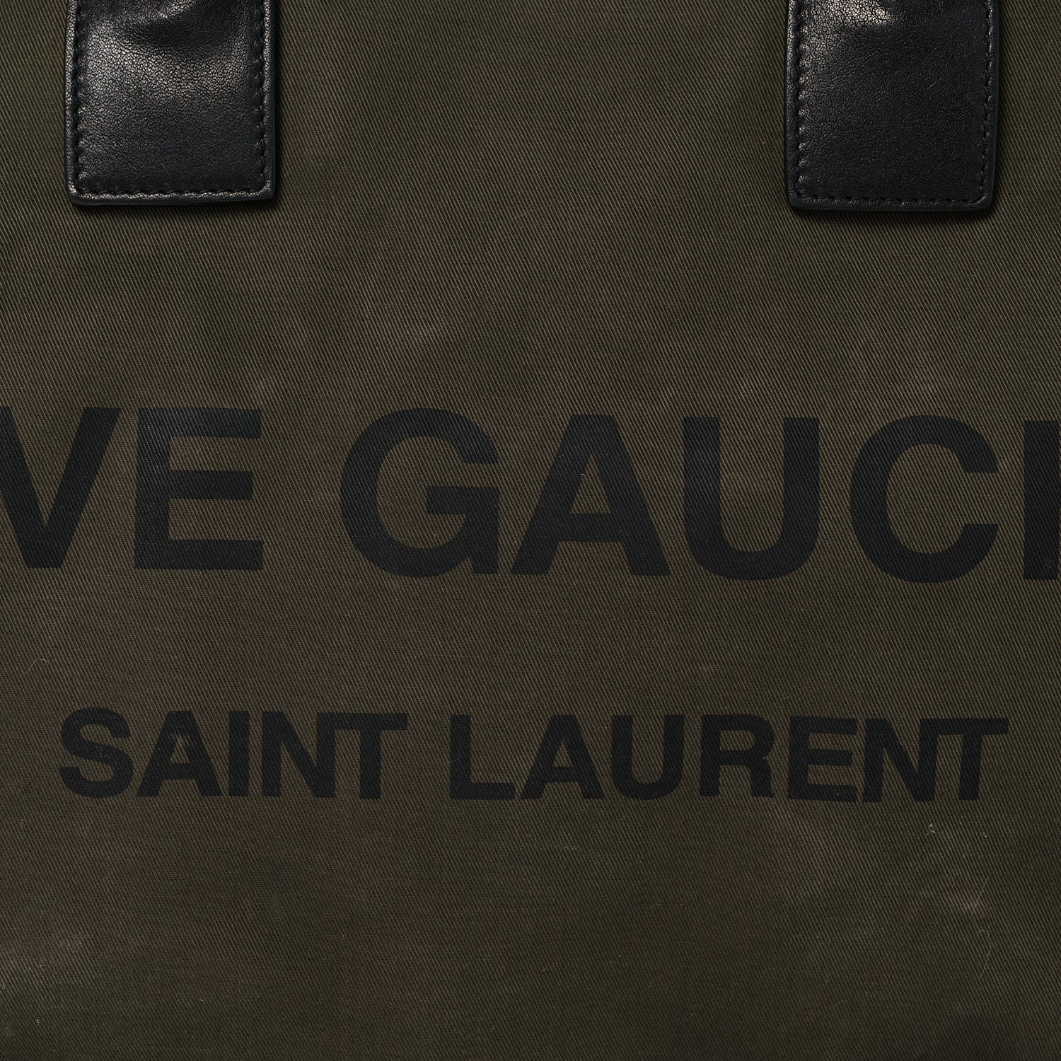 Saint Laurent Linen Calfskin Rive Gauche Tote Khaki 7 of 30
