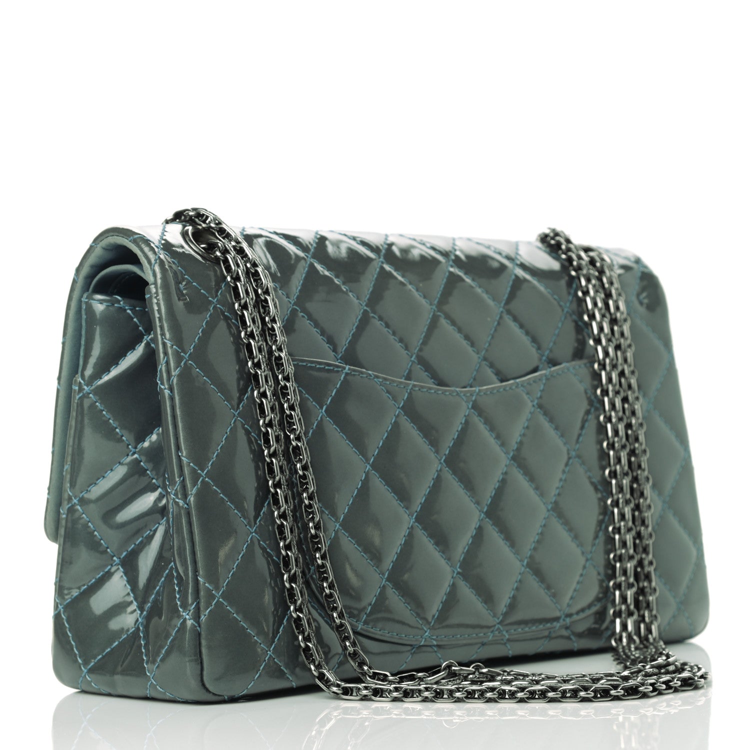 Chanel Patent Quilted 2.55 Reissue 226 Flap Blue 2 of 13