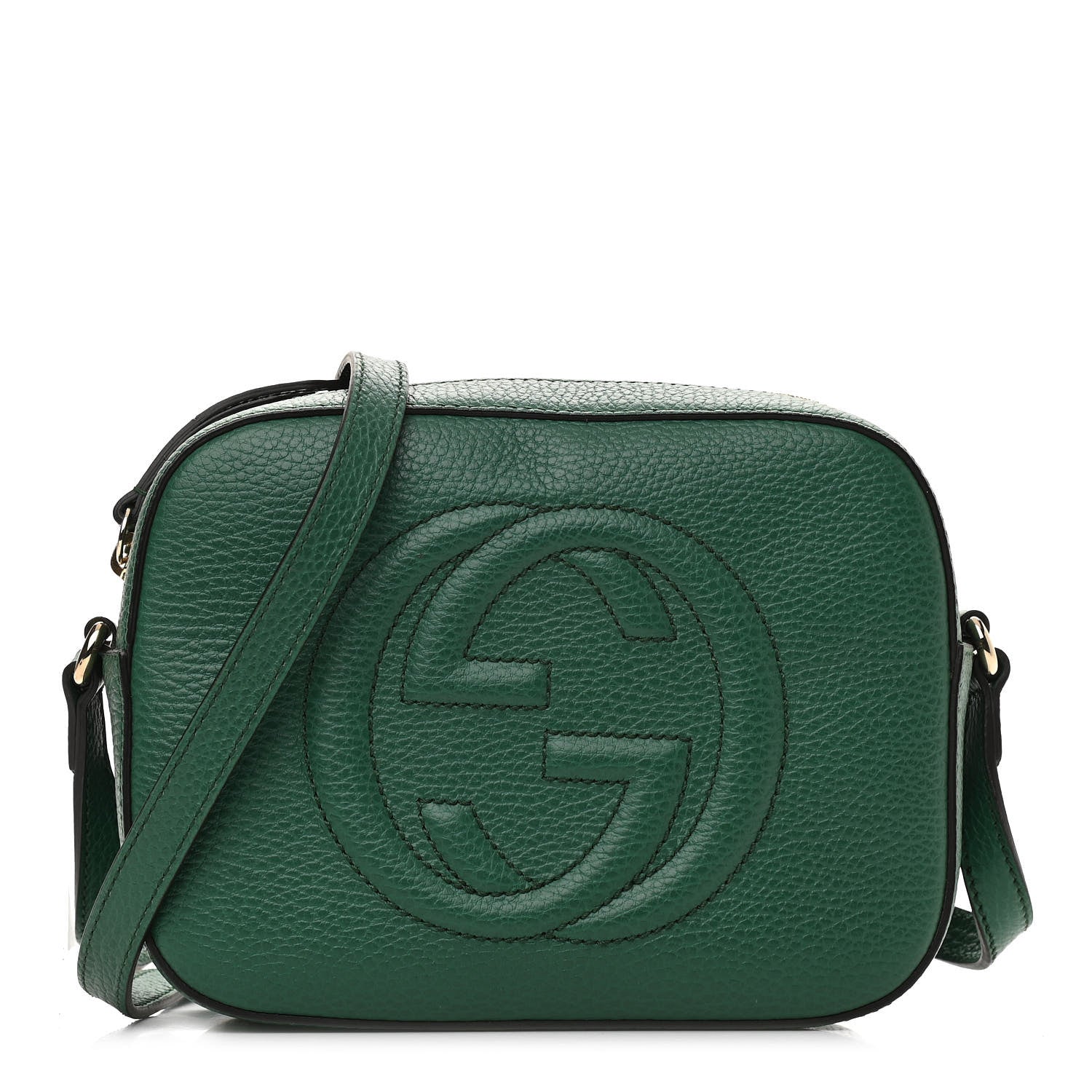 Gucci Pebbled Calfskin Small Soho Disco Bag Emerald Green 1 of 10