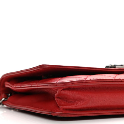 Chanel Lambskin Quilted Boy Wallet On Chain WOC Red 10 of 16