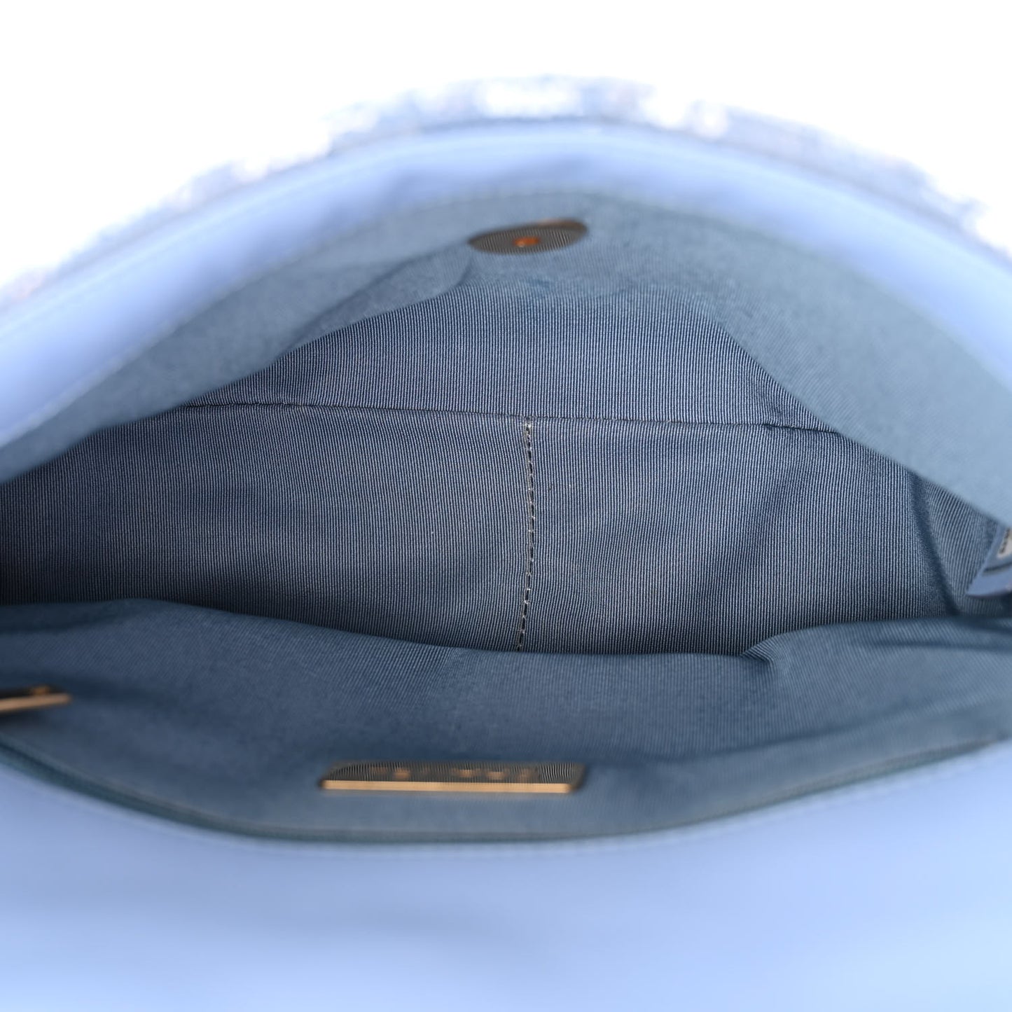 Sequin Quilted Medium Chanel 19 Flap Light Blue