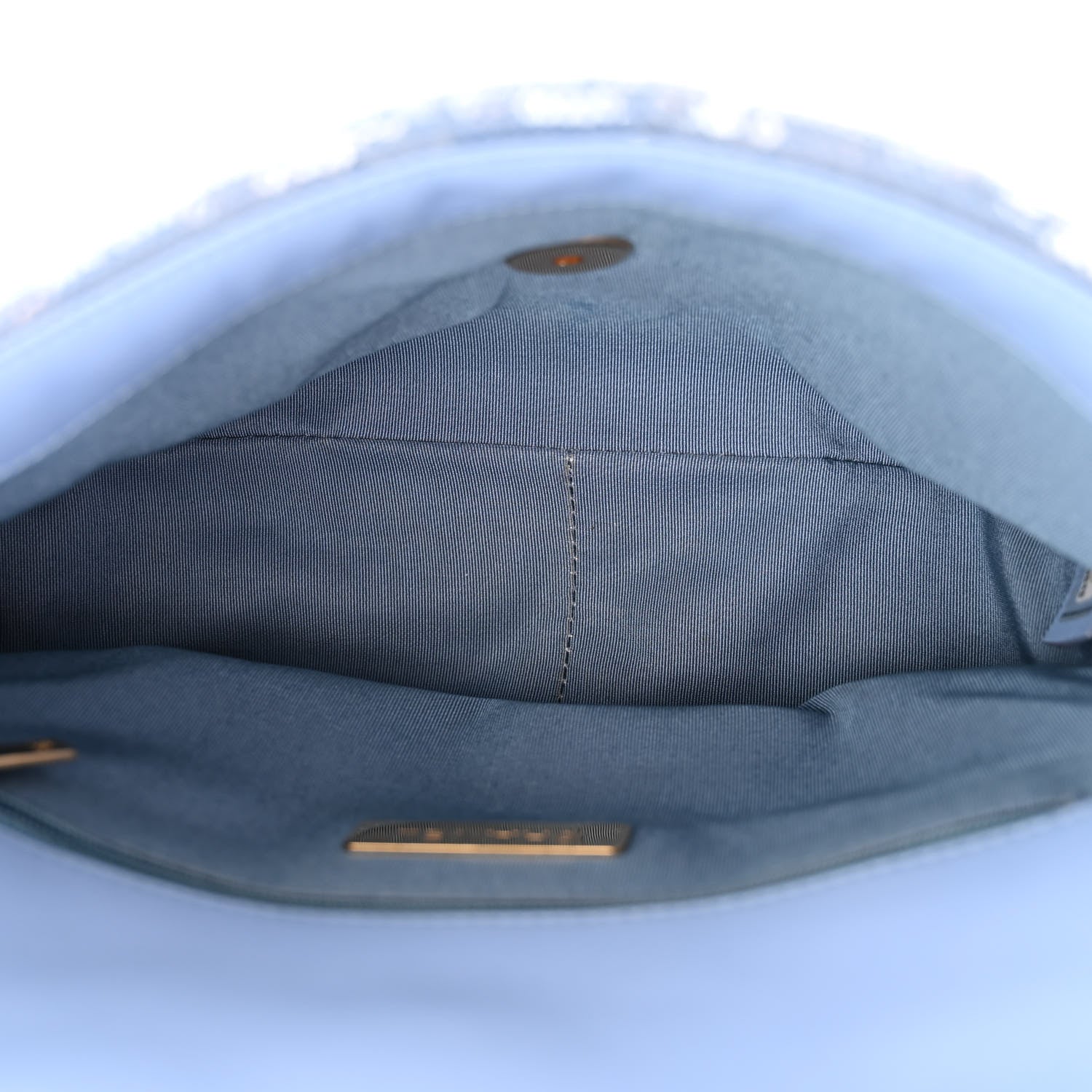 Chanel Sequin Quilted Medium Chanel 19 Flap Light Blue 5 of 12