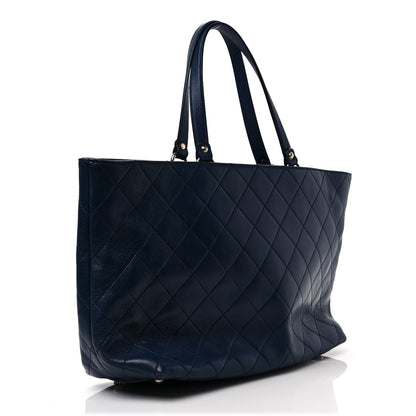 Chanel Calfskin Caviar Quilted Large Shopping Tote Blue 3 of 7