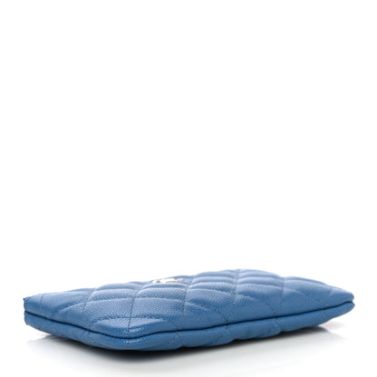 Chanel Caviar Quilted Small Cosmetic Case Blue 4 of 11