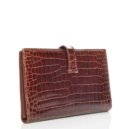 Hermes Shiny Porosus Crocodile Bearn Wallet Miel 3 of 8