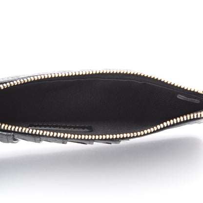 Chanel Caviar Camellia Embossed Classic Flat Wallet Pouch Black 4 of 7