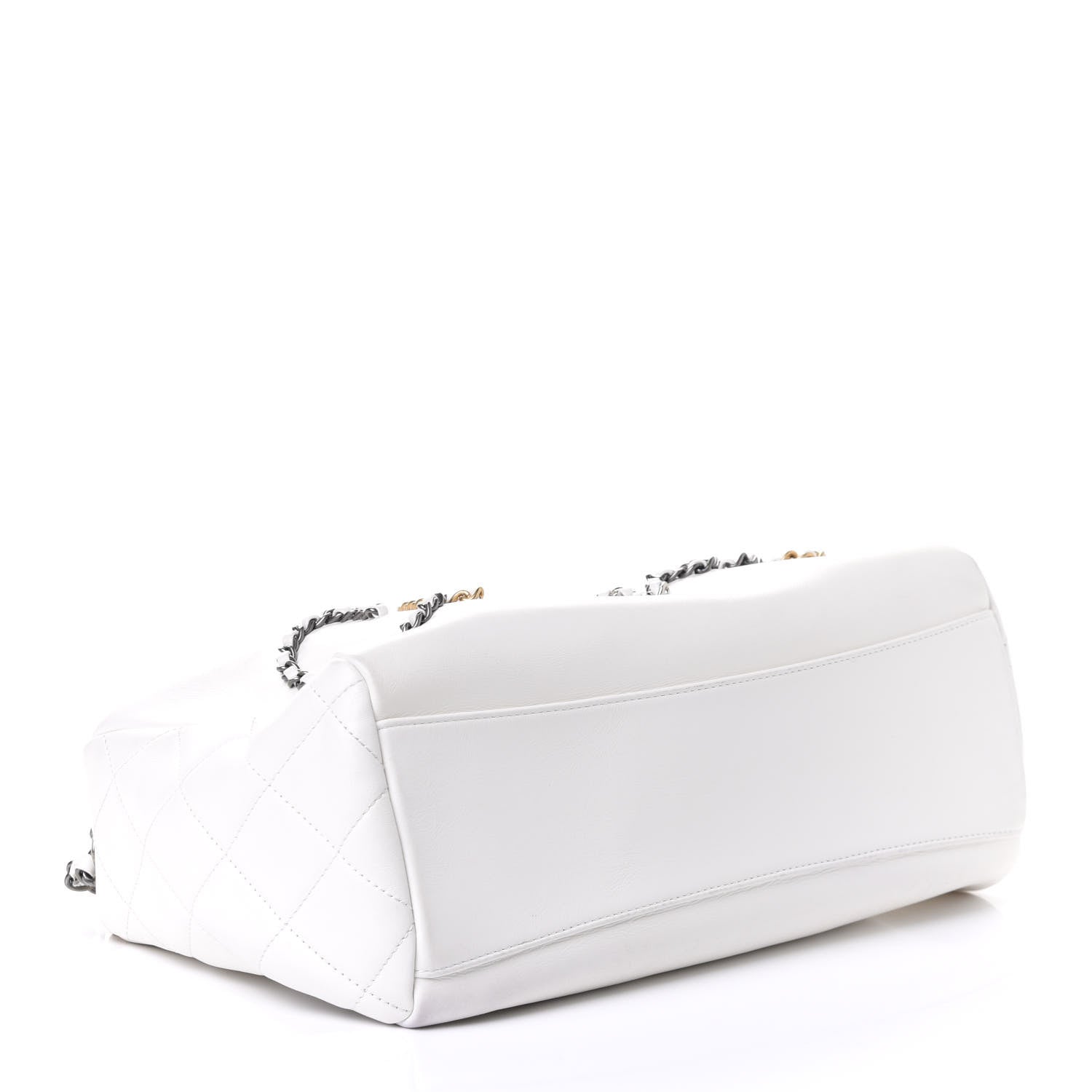 Chanel Calfskin Chain 20s Signature Hobo White 3 of 5