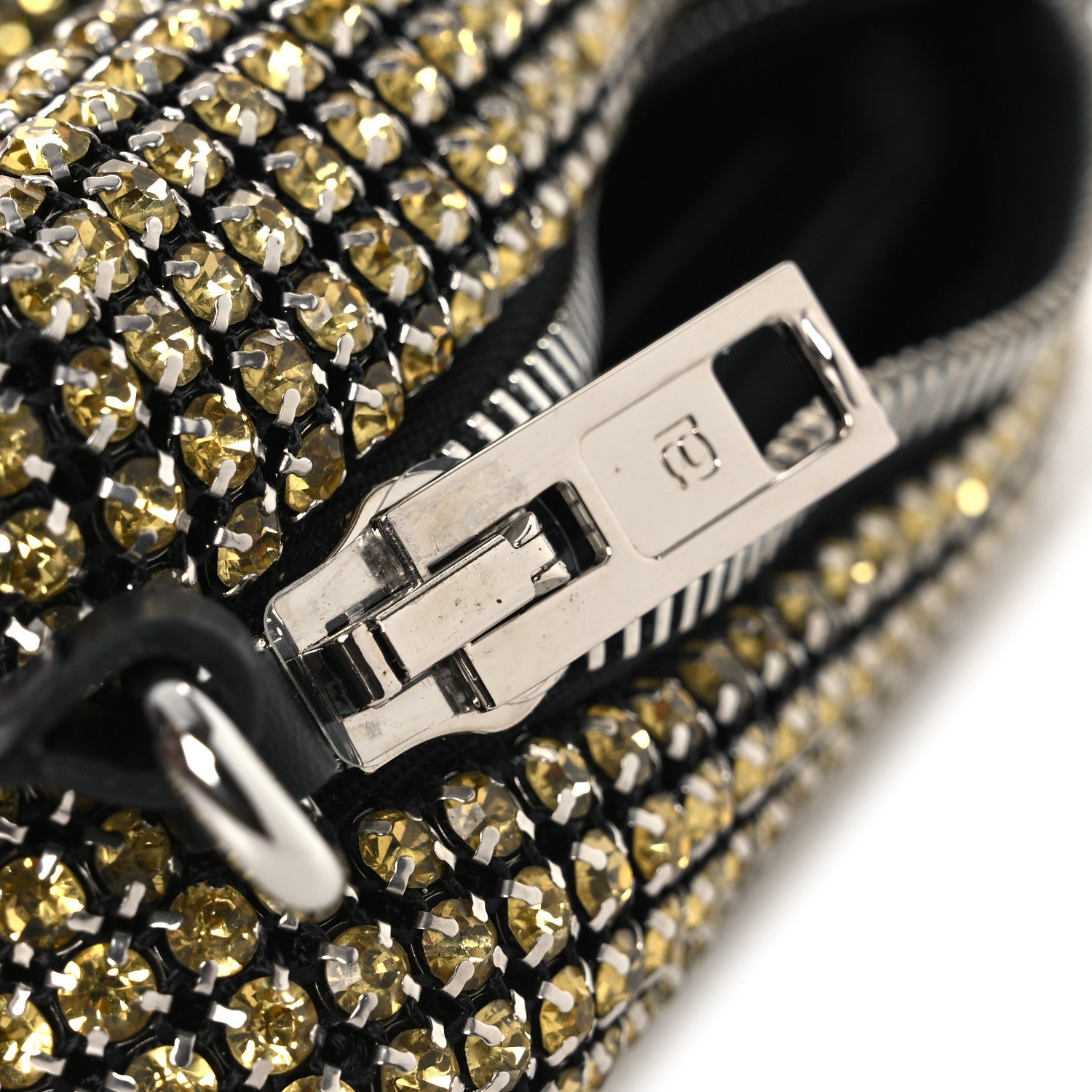 Alexander Wang Mesh Crystal Rhinestone Medium Heiress Pouch Porcelain 11 of 13