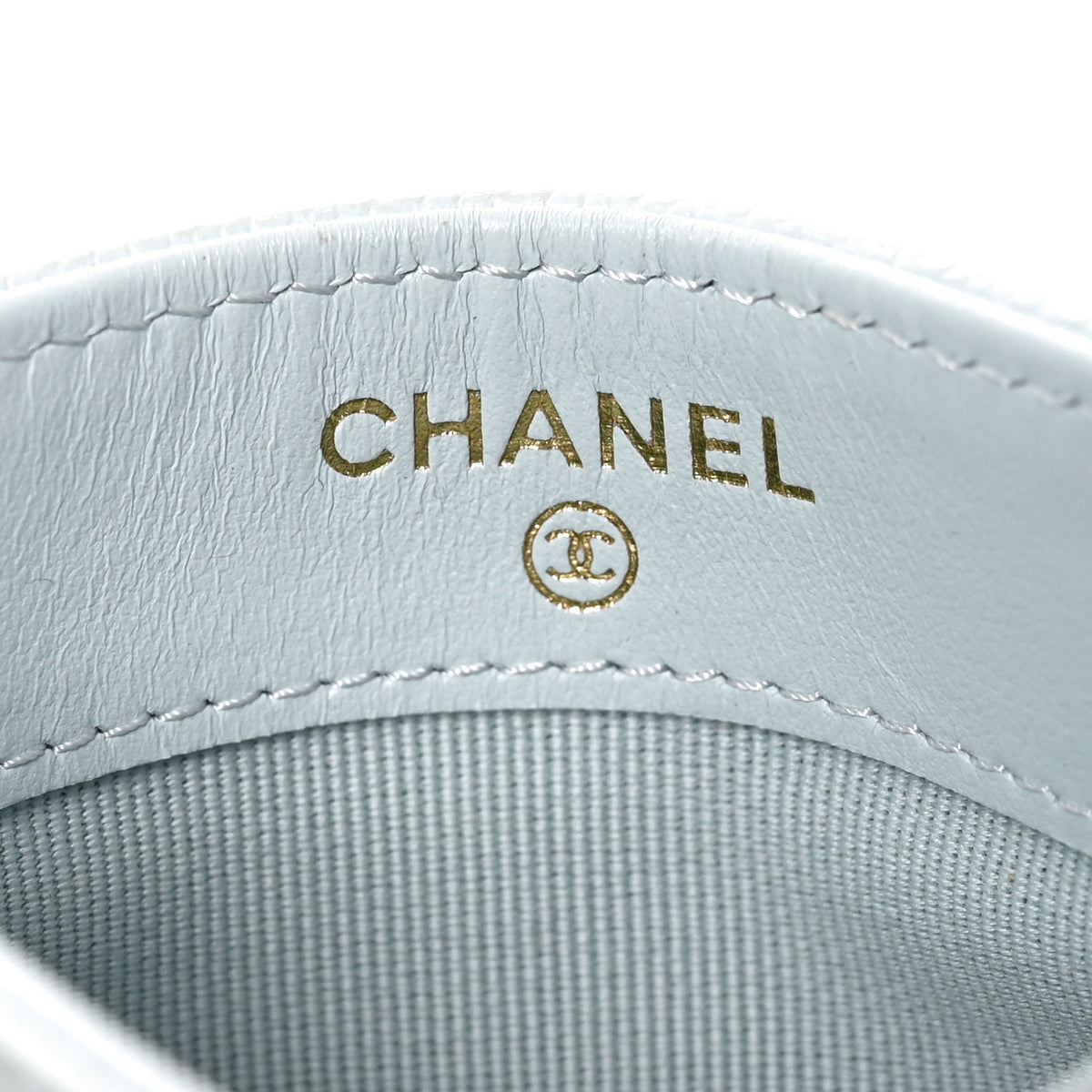 Chanel Caviar Quilted Card Holder Light Blue 6 of 9