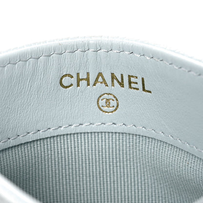 Chanel Caviar Quilted Card Holder Light Blue 6 of 9