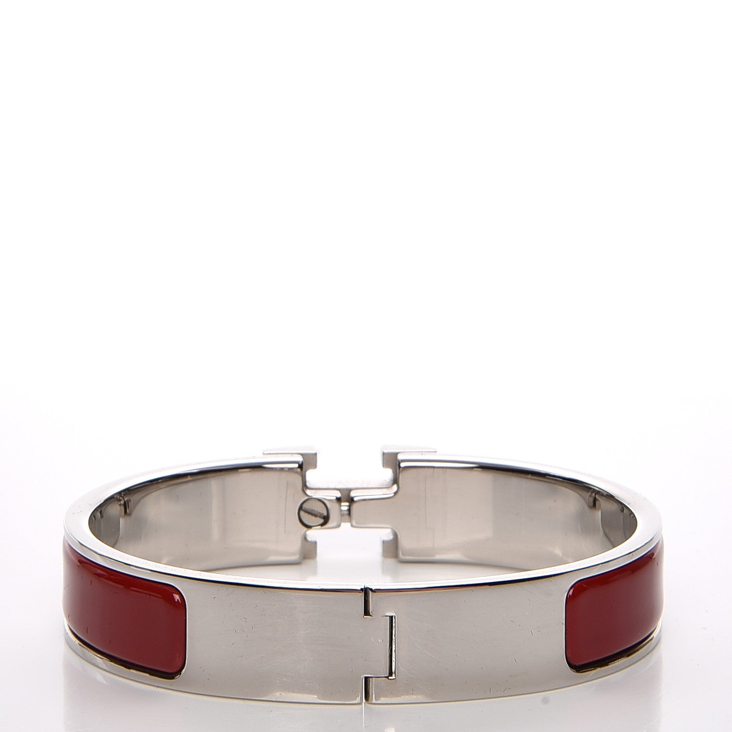 Hermes Enamel Narrow Clic Clac H Bracelet PM Rouge Amarante 3 of 5