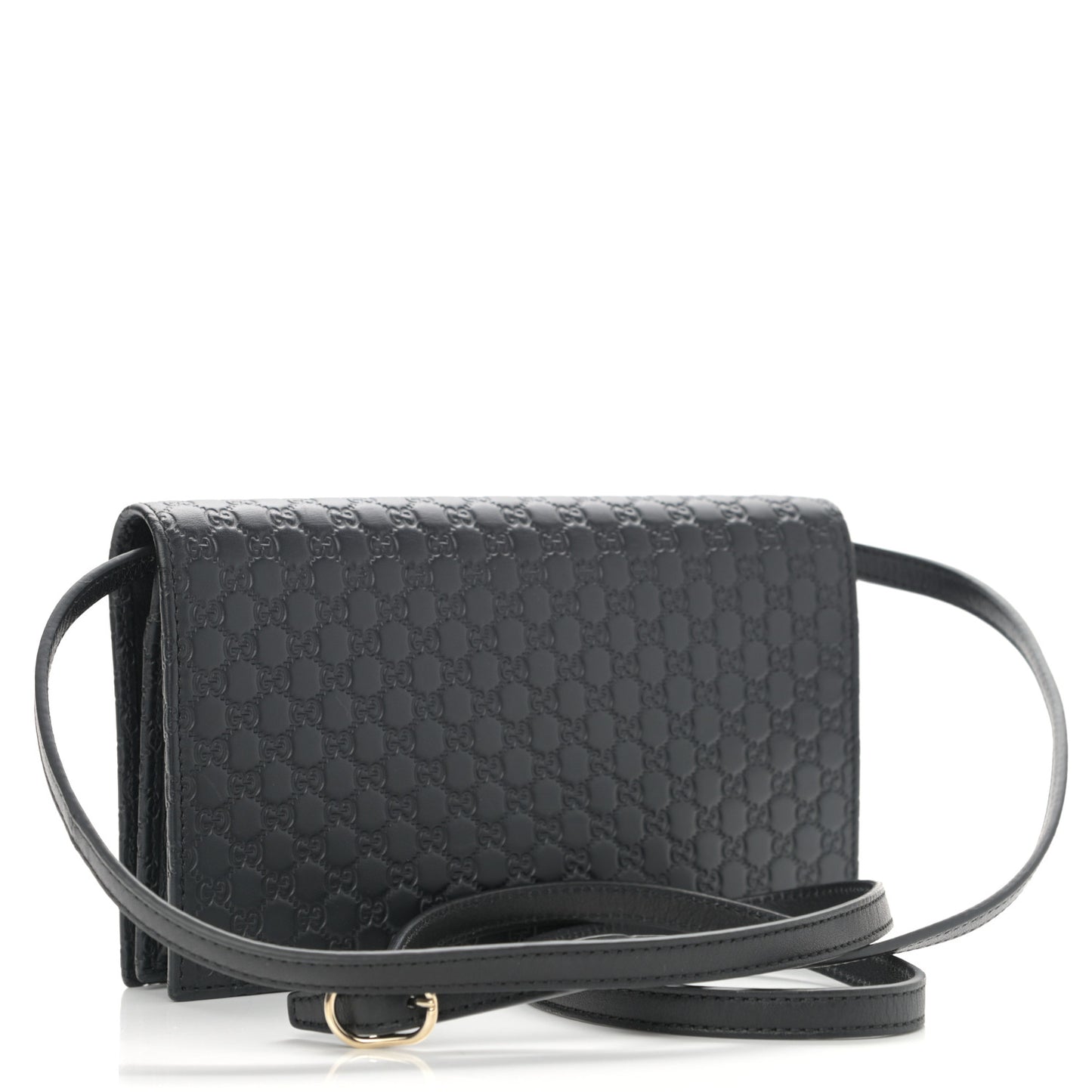 Microguccissima Crossbody Wallet Black