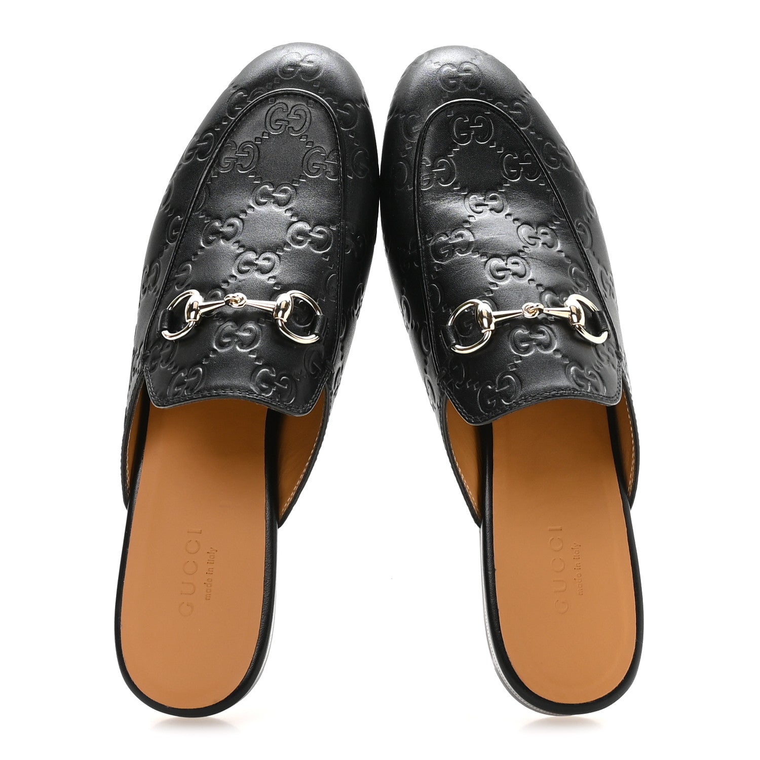 Gucci Glamour Calfskin Guccissima Womens Princetown Slippers 36.5 Black 2 of 9
