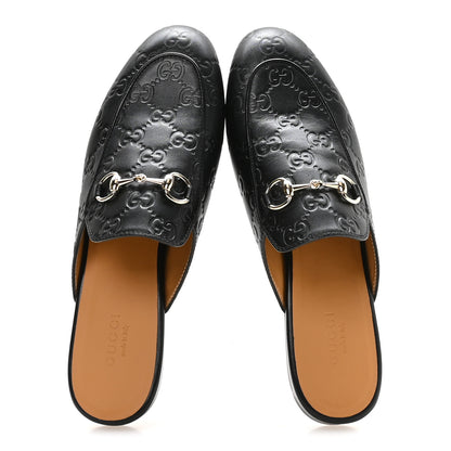Gucci Glamour Calfskin Guccissima Womens Princetown Slippers 36.5 Black 2 of 9