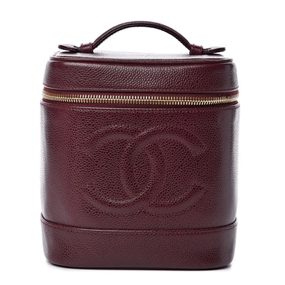 Chanel Caviar Vanity Cosmetic Case Burgundy 1 of 12