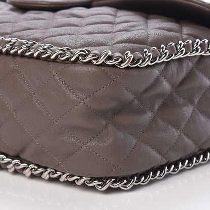 Chanel Washed Lambskin Quilted Chain Around Maxi Flap Taupe 10 of 11