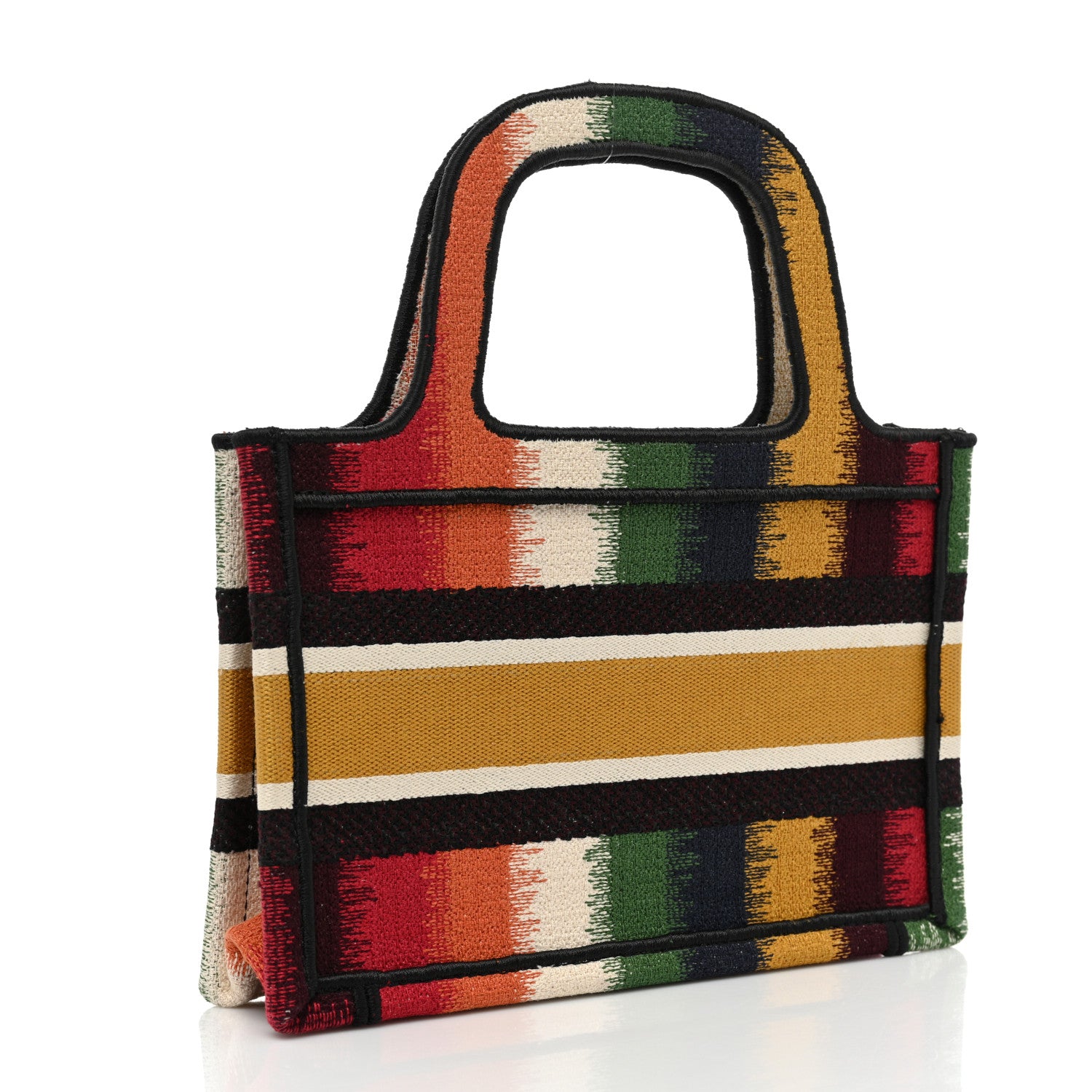 Christian Dior Canvas Embroidered Mini Striped Book Tote Multicolor 5 of 19