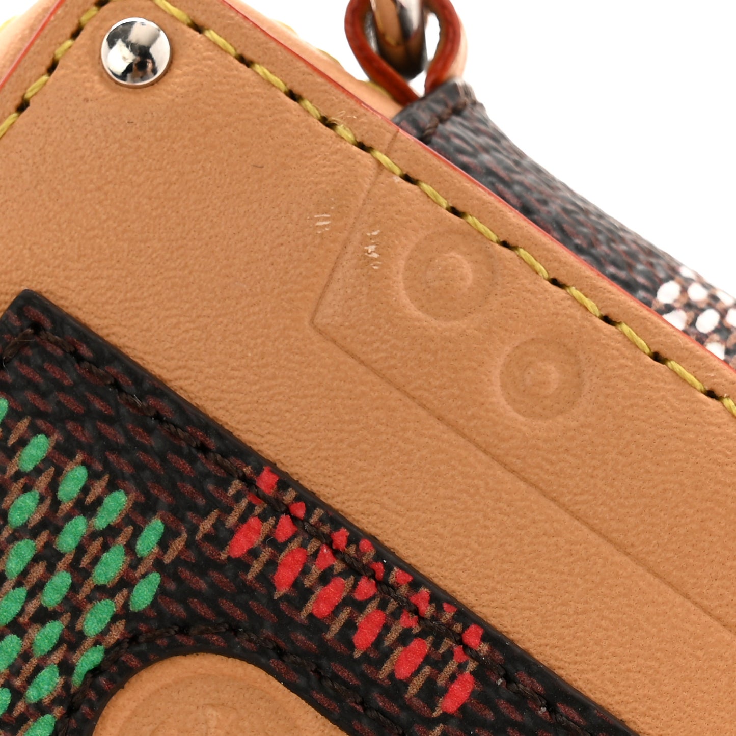 LV Vers Damier Tape Key Holder Bag Charm Multicolor