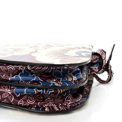 Valentino Garavani Calfskin Floral Print Mime Hobo Burgundy 9 of 9