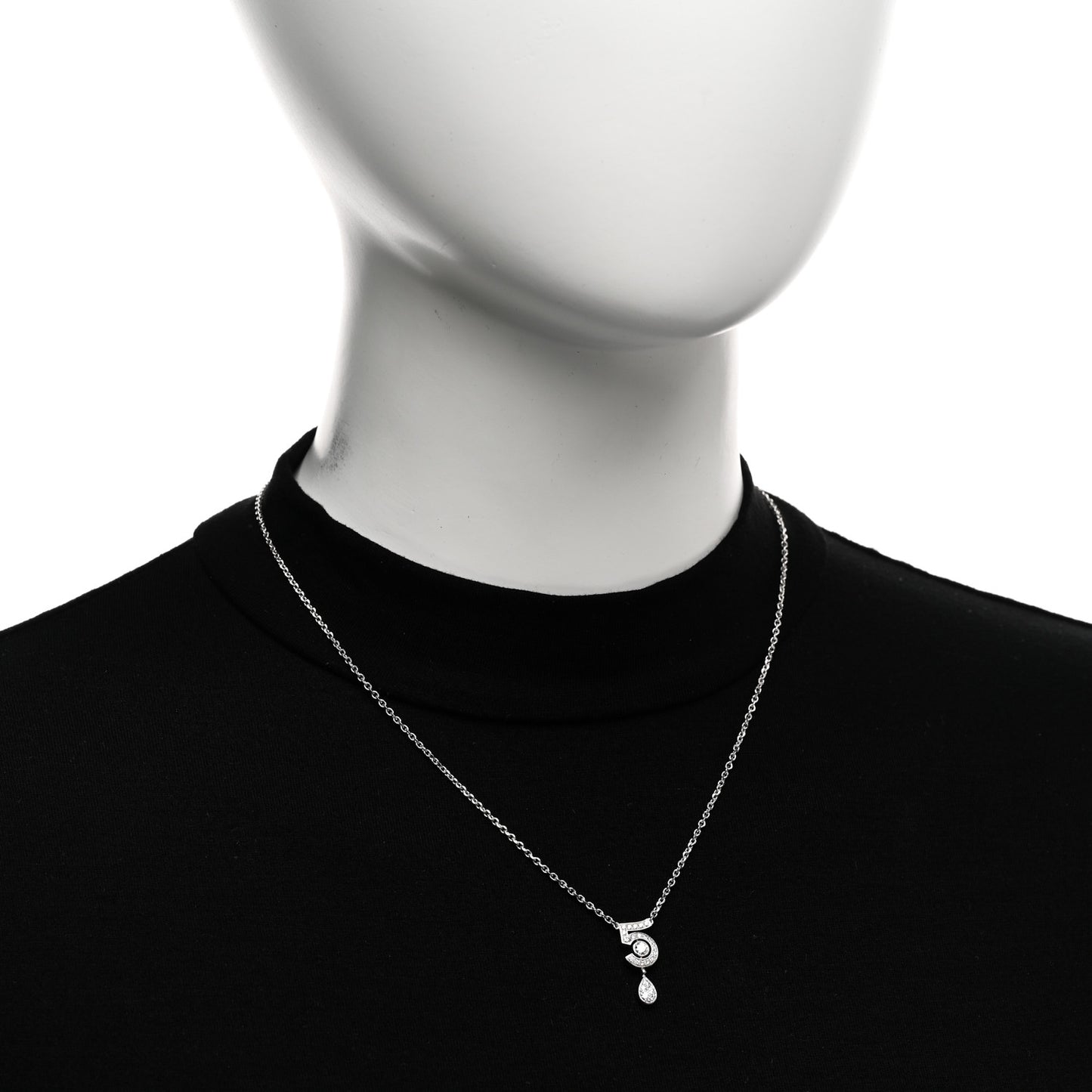 18K White Gold Diamond Eternal No 5 Necklace