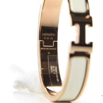 Hermes Enamel Narrow Clic Clac H Bracelet GM Craie 5 of 7