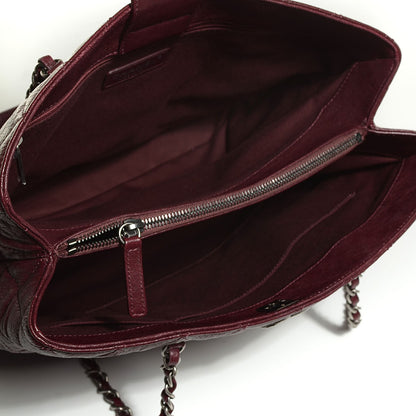 Chanel Distressed Lambskin Tote Burgundy 5 of 8