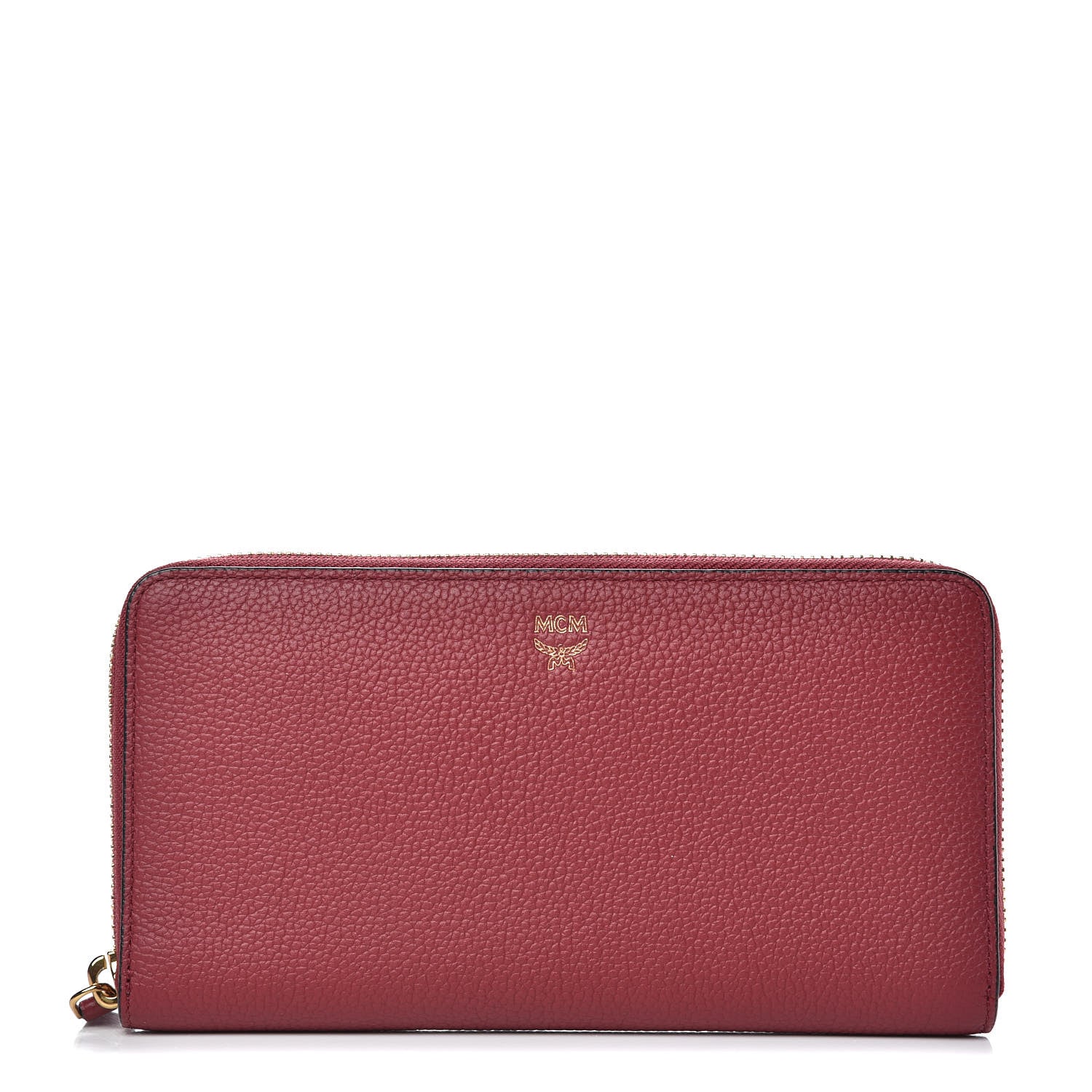 MCM Calfskin Fontanellas Park Avenue Milla Zip Around Wallet Burgundy 1 of 11