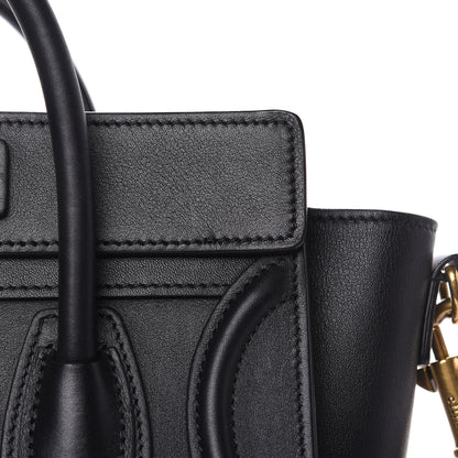 Celine Smooth Calfskin Nano Luggage Black 10 of 11