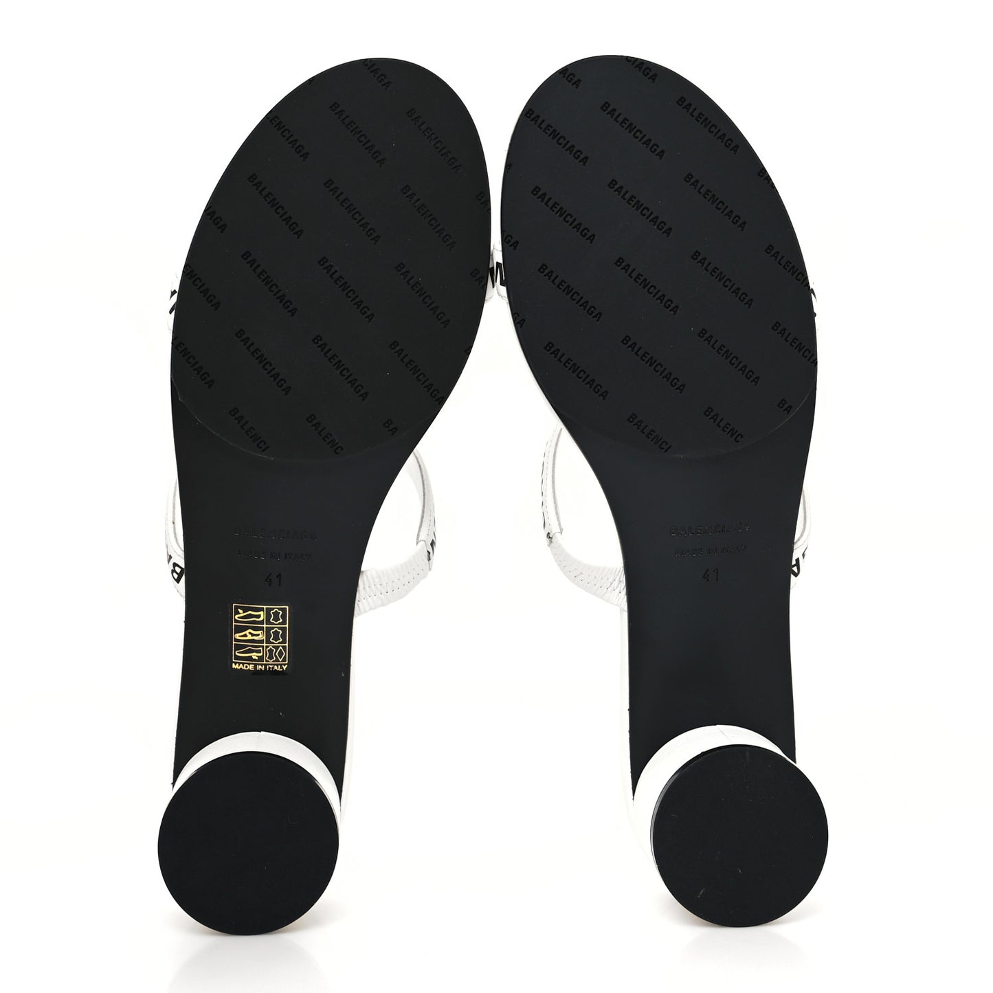 Smooth Calfskin Allover Logo Slide Sandals 41 White Black