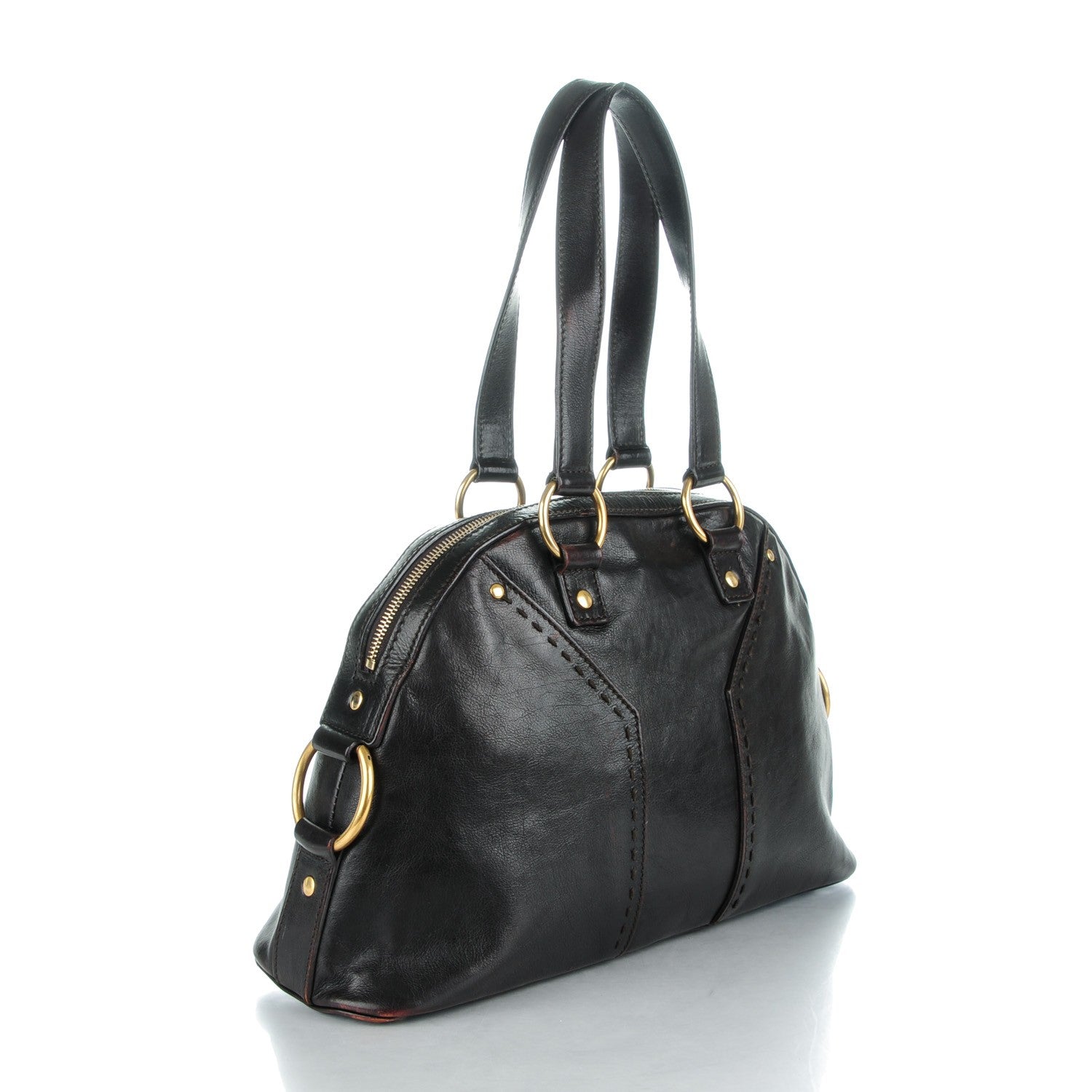 Saint Laurent Patent Calfskin Medium Muse Chocolate 3 of 8
