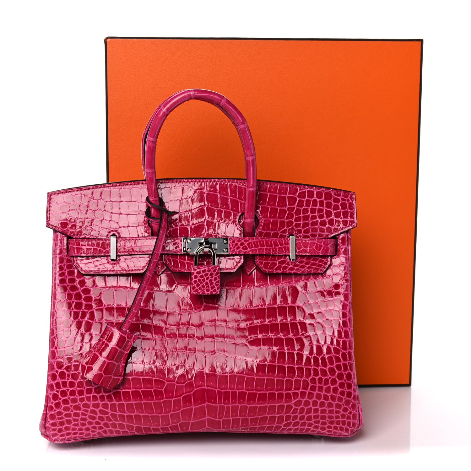 Hermes Shiny Porosus Crocodile Birkin 25 Rose Mexico 36 of 36