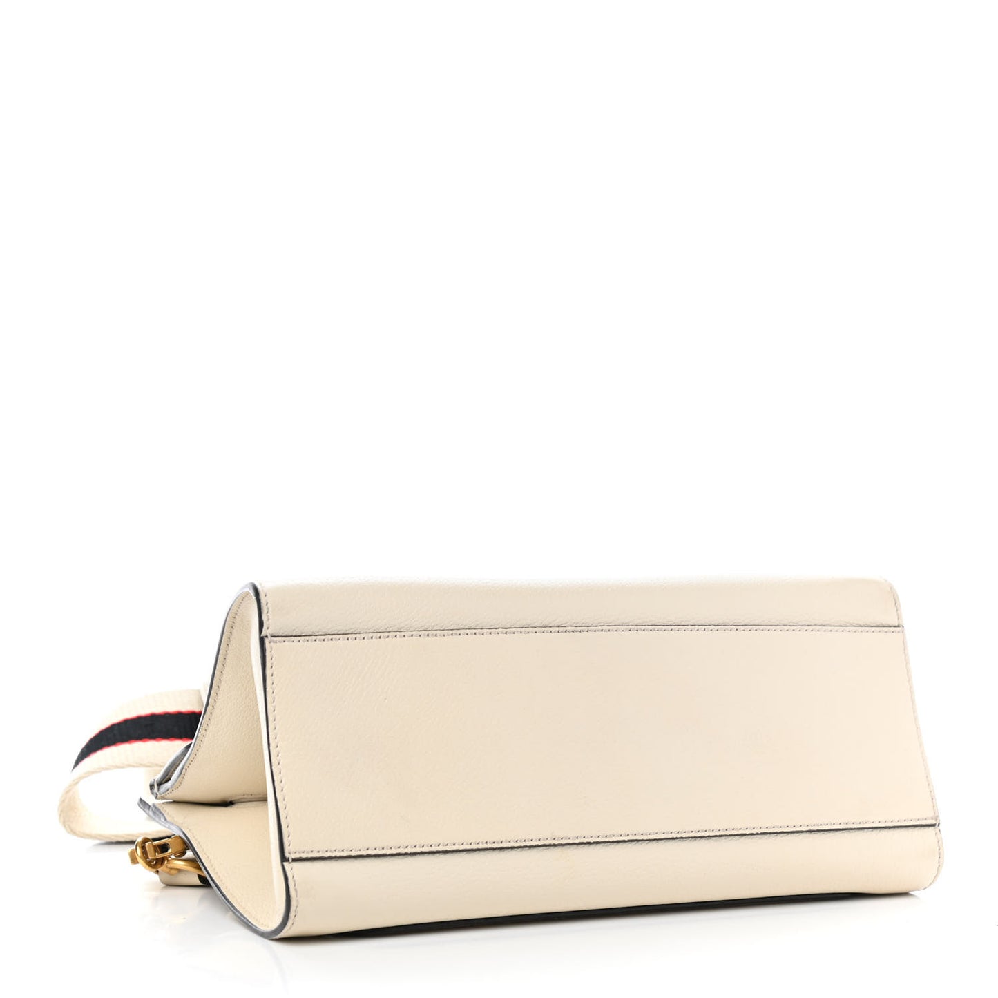 Grained Calfskin Web Stripe Butterfly Medium Totem Top Handle Bag White