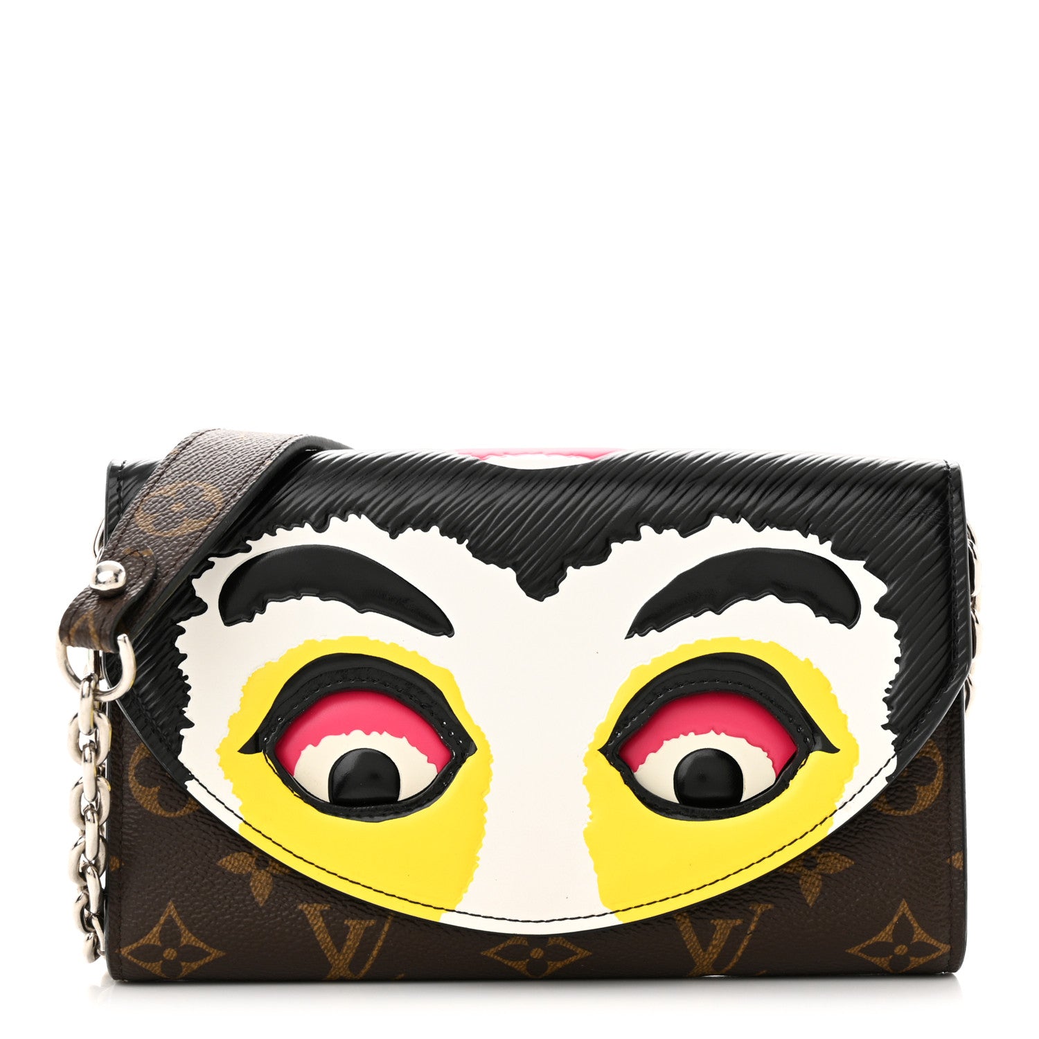 Louis Vuitton Monogram Kabuki Chain Wallet Black 1 of 12