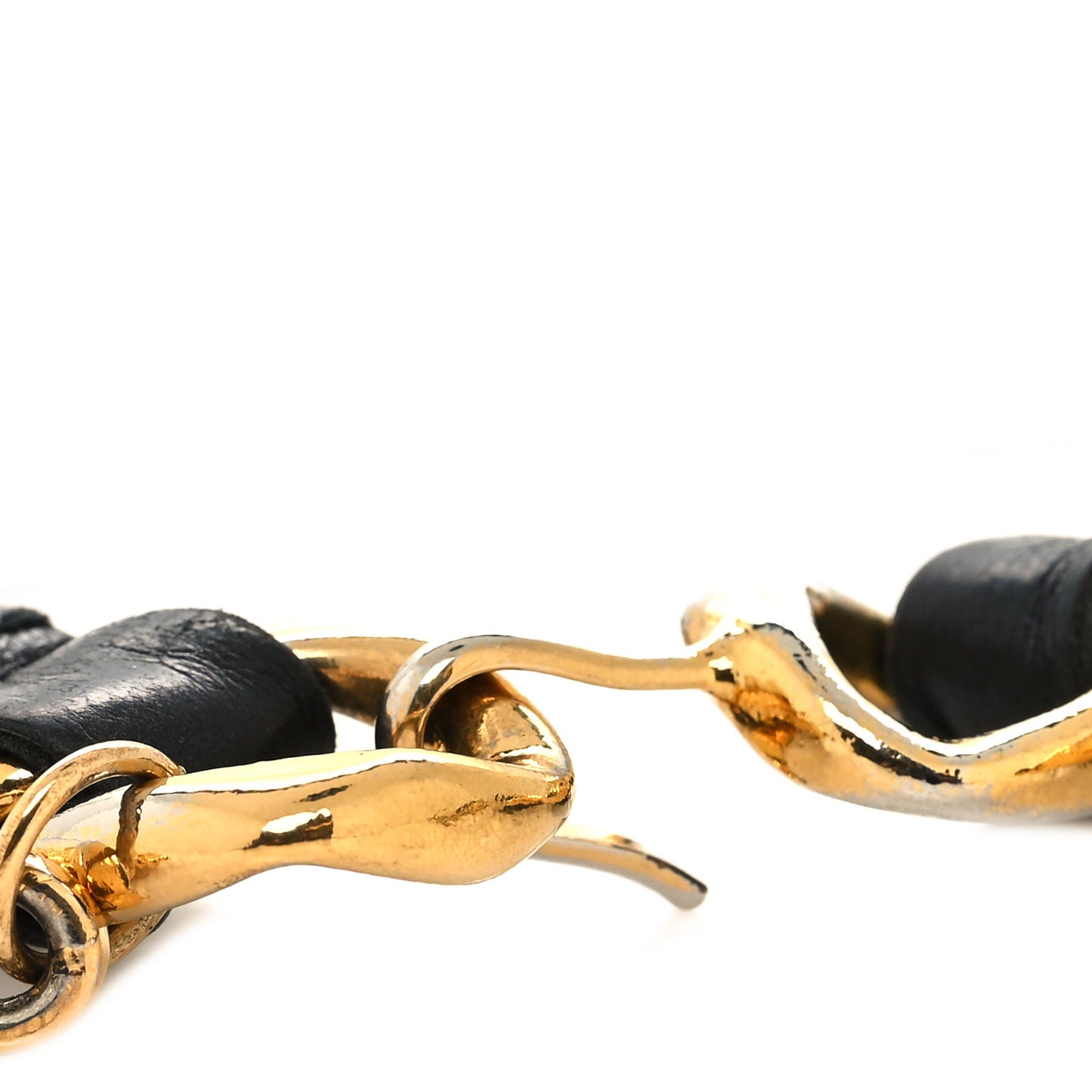 Lambskin Chain CC Medallion Belt Black Gold