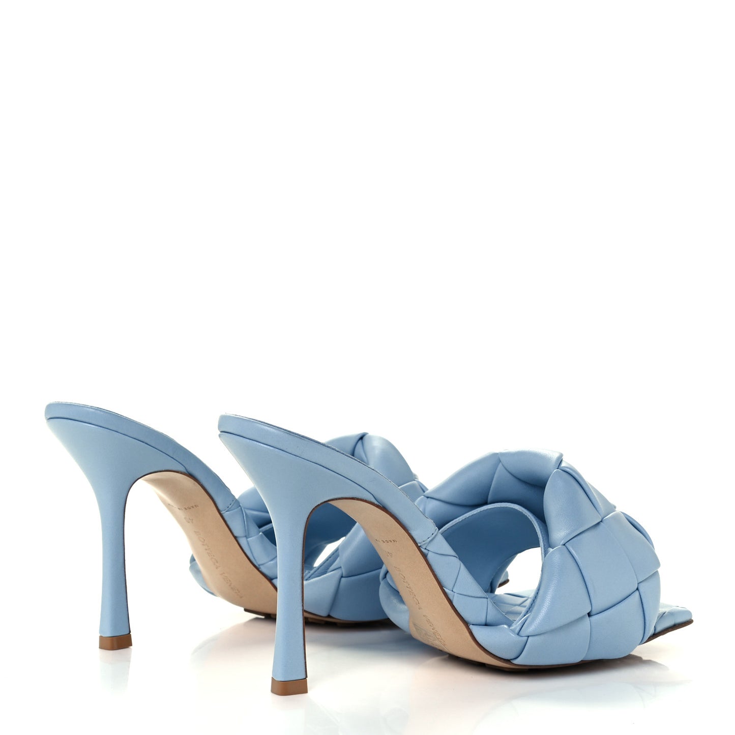 Nappa Maxi Intrecciato Lido Mule Sandals 40 Ice