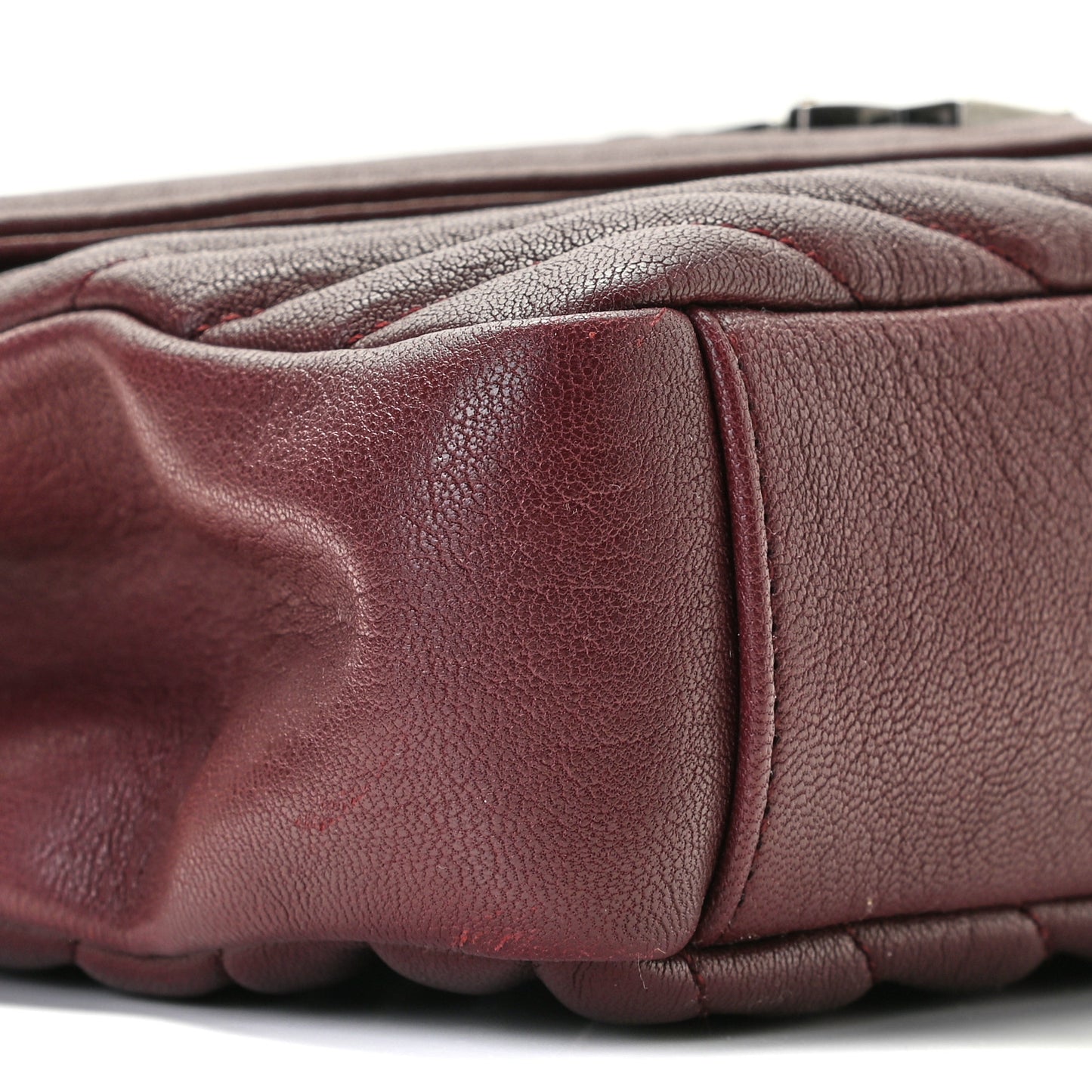 Sheepskin Matelasse Chevron Monogram Medium College Bag Rouge Legion