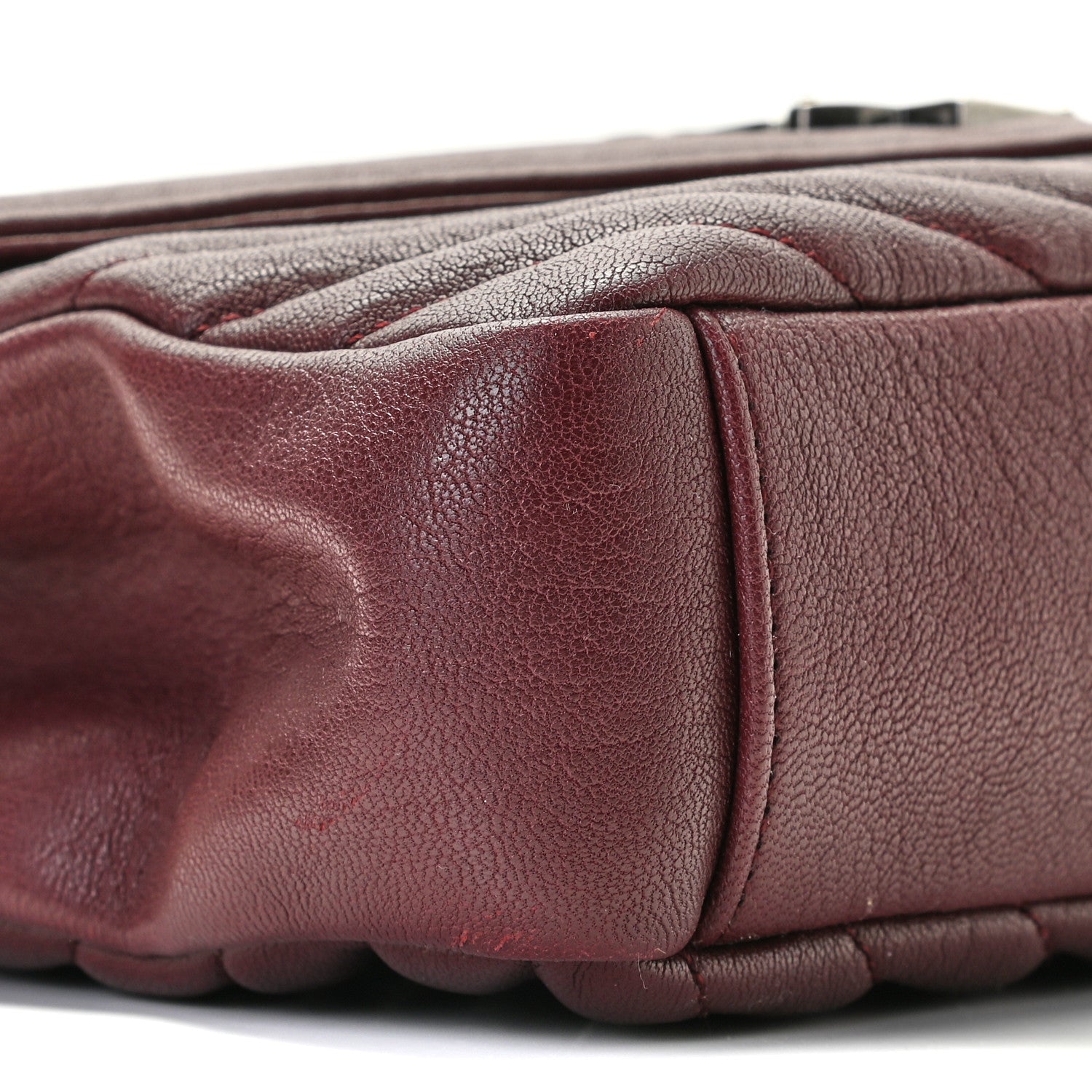 Saint Laurent Sheepskin Matelasse Chevron Monogram Medium College Bag Rouge Legion 4 of 8