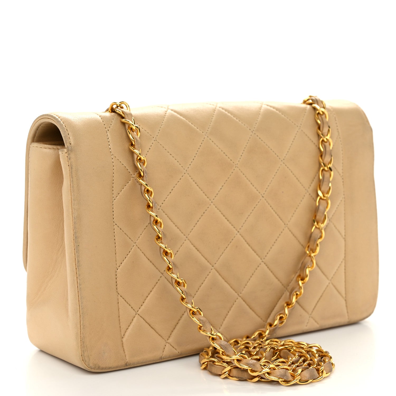 Chanel Lambskin Quilted Medium Single Flap Beige 3 of 13
