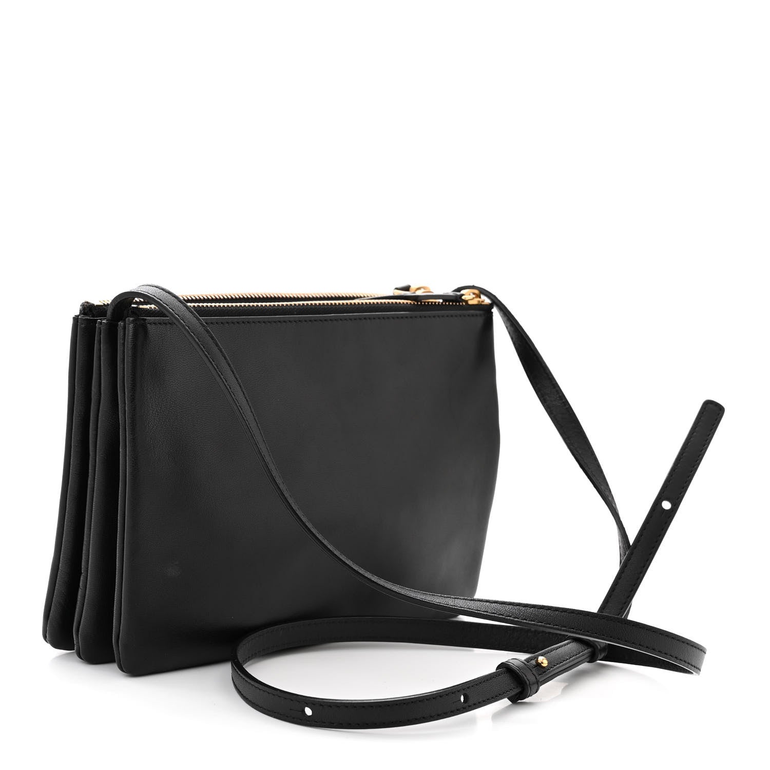 Celine Lambskin Small Trio Crossbody Bag Black 3 of 11